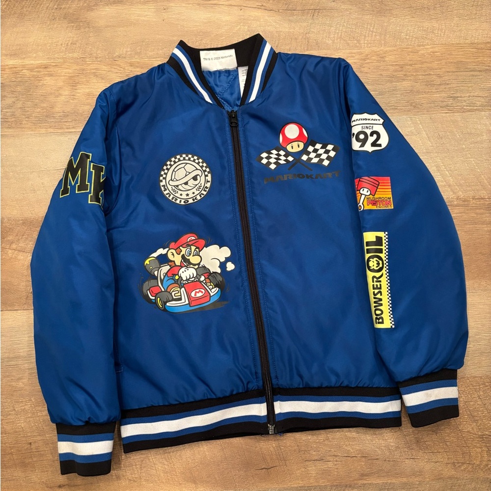 Blue Mario Kart Bomber Jacket